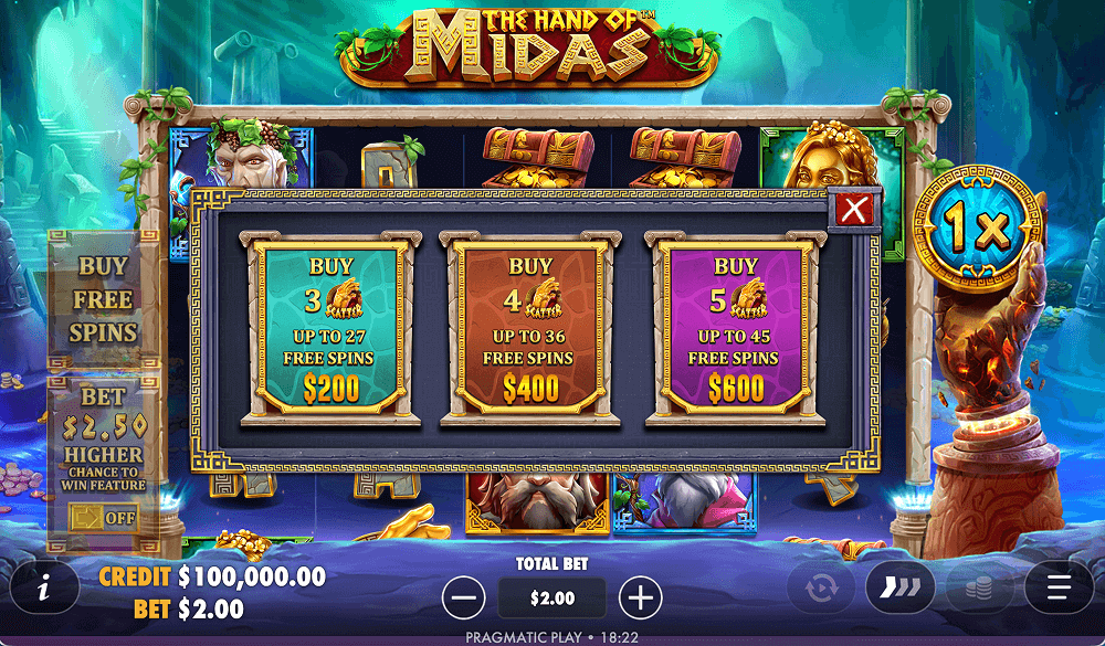 Покупка бонуса в The Hand of Midas Покупка бонуса в The Hand of Midas